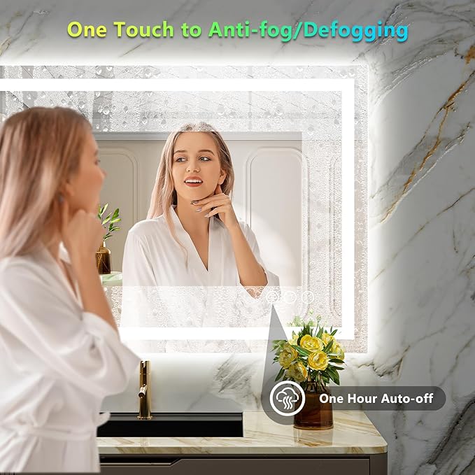 YEELAIT 40x36 Inch RGB LED Bathroom Mirror Front Light and RGB Backlit Lighted - Image 5