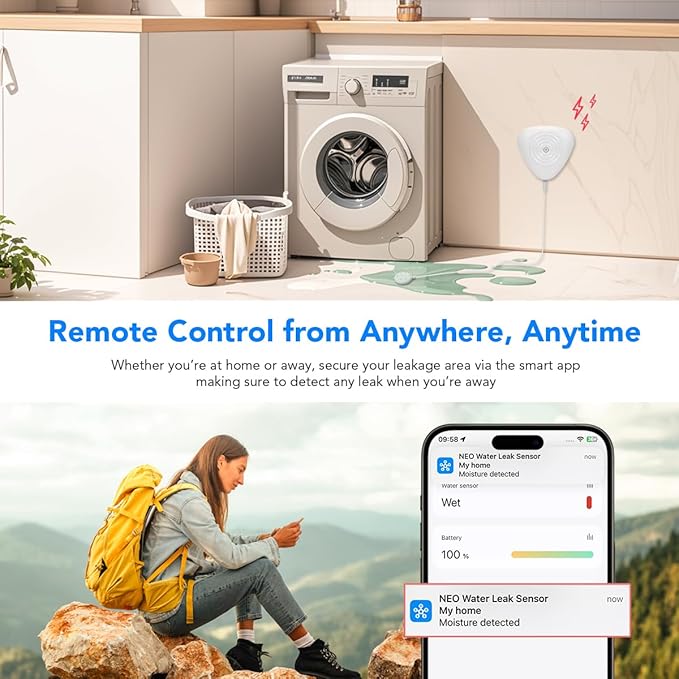 NEO Zigbee Water Sensor, Smart Water Leak Detector - Image 7