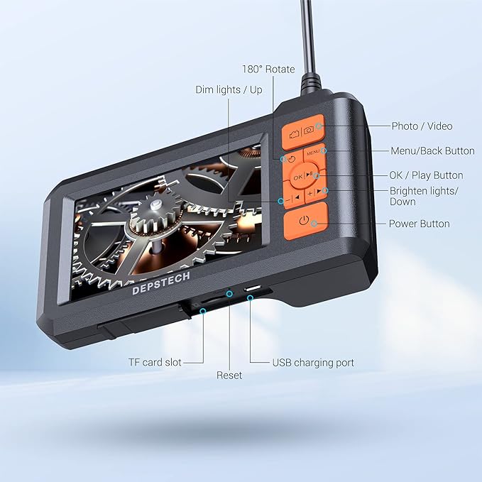 DEPSTECH Dual Lens Industrial Endoscope, 1080P Digital Borescope Inspection - Image 9