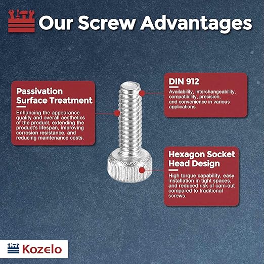 Kozelo 50pcs Socket Head Cap Screws - Image 3