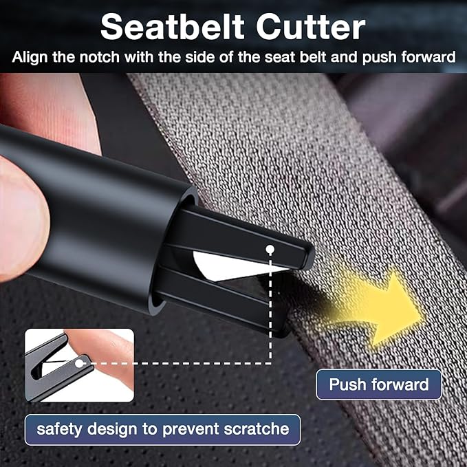 MOTORBUDDY Car Window Breaker Tool, 2-in-1 Window Breaker Seatbelt Cutter - Image 3
