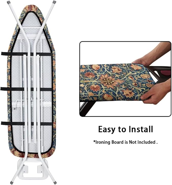 ZCFYGDX Vintage Flower Print 14 x 45 Ironing Board Covers Nylon Buckle Straps - Image 4