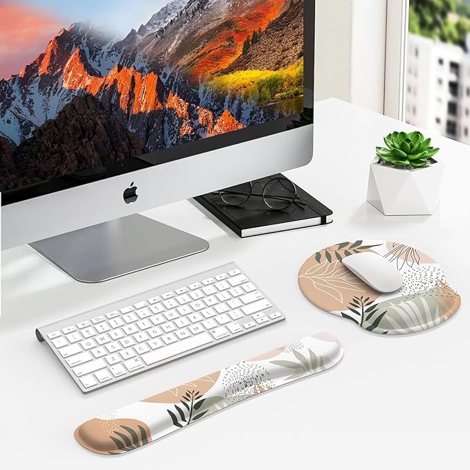 iLeadon Mouse Pad with Wrist Rest Set, Keyboard Wrist Rest + Ergonomic Mouse - Image 8