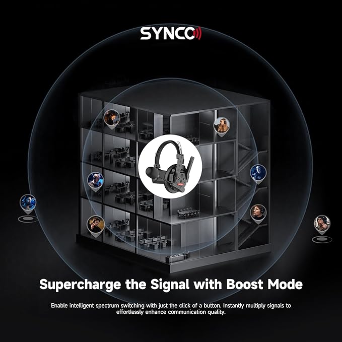 SYNCO XTALK XPro5 Wireless Intercom Headset System 2.4 GHz 500M/1640FT Full - Image 5