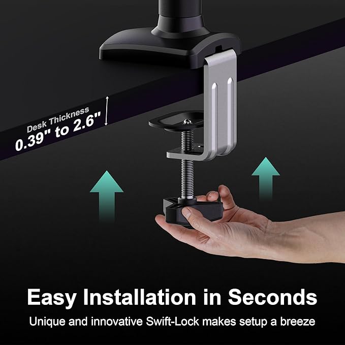 NearHub Single Monitor Mount, Each13-32 ” Up to 22 lbs Computer Screen - Image 4