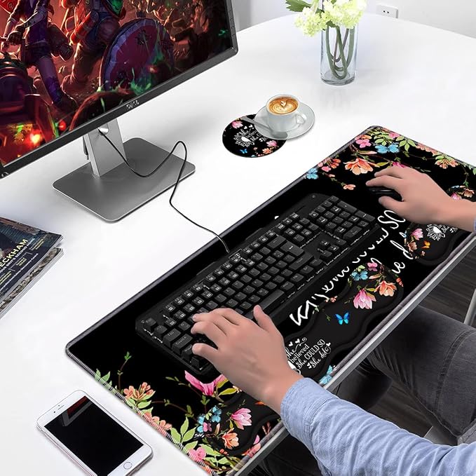 Ergonomic Keyboard Wrist Rest & Mouse Pad Wrist Rest Set, Large Gaming Desk Mat - Image 7