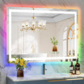 YEELAIT 44x32 Inch RGB LED Bathroom Mirror Front Light and RGB Backlit Lighted by YEELAIT