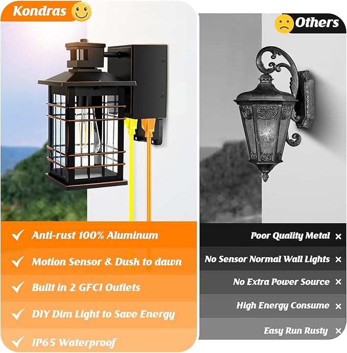 Motion Sensor Dusk Dawn Outdoor Wall Light Fixture - Image 7