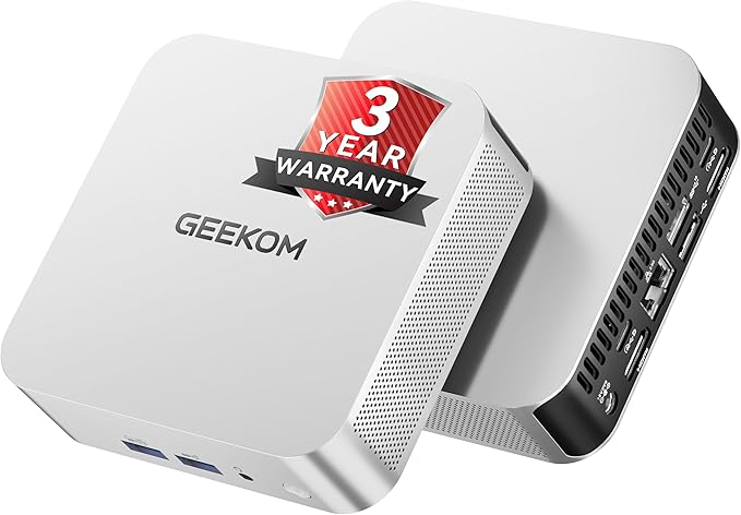 GEEKOM A8 Mini PC with AMD Ryzen 7 8745HS, 16GB DDR5 RAM 1TB NVMe SSD, Windows by GEEKOM