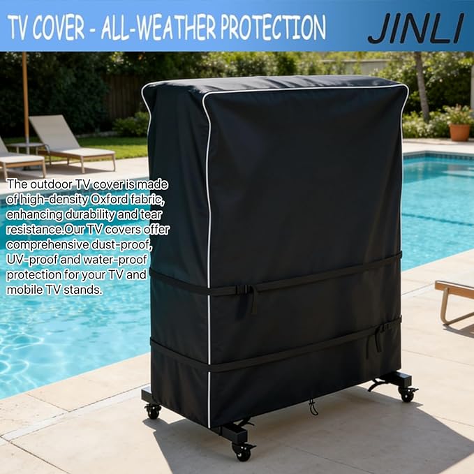 JINLI 55-60 inch outdoor TV trolley cover, courtyard TV cover, Oxford fabric - Image 9