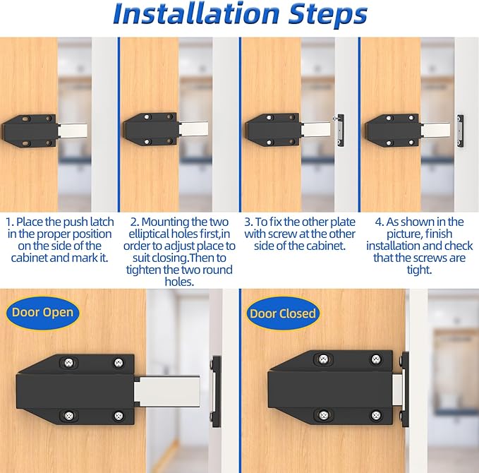 Jiayi Push to Open Magnetic Door Latch Cabinet Hardware Heavy Duty Push Magnets - Image 5