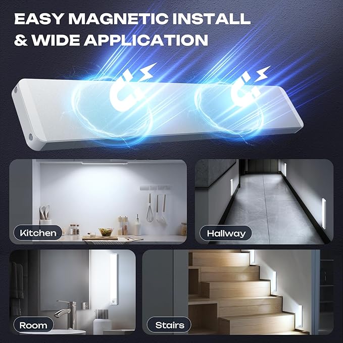 LUMIJOLI 5 Pack Under Cabinet Lighting Wireless 14inch LED Motion Sensor - Image 3