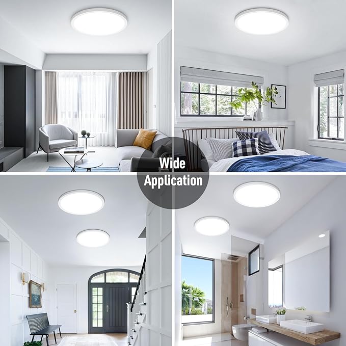 SunRider 2-Pack LED Flush Mount Ceiling Light Fixture, 6000K Cool White - Image 5