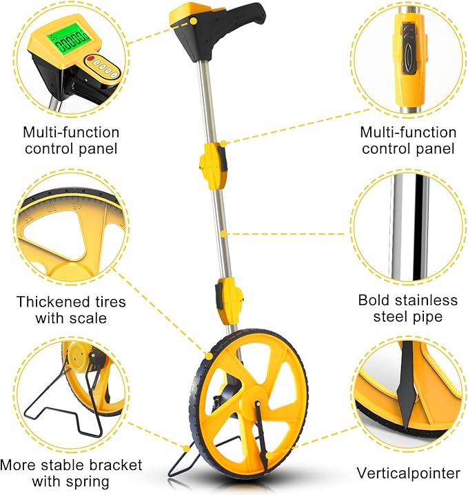 Zozen Measuring Wheel Digital Display, Foldable Feet/Meter Digital Measuring - Image 2