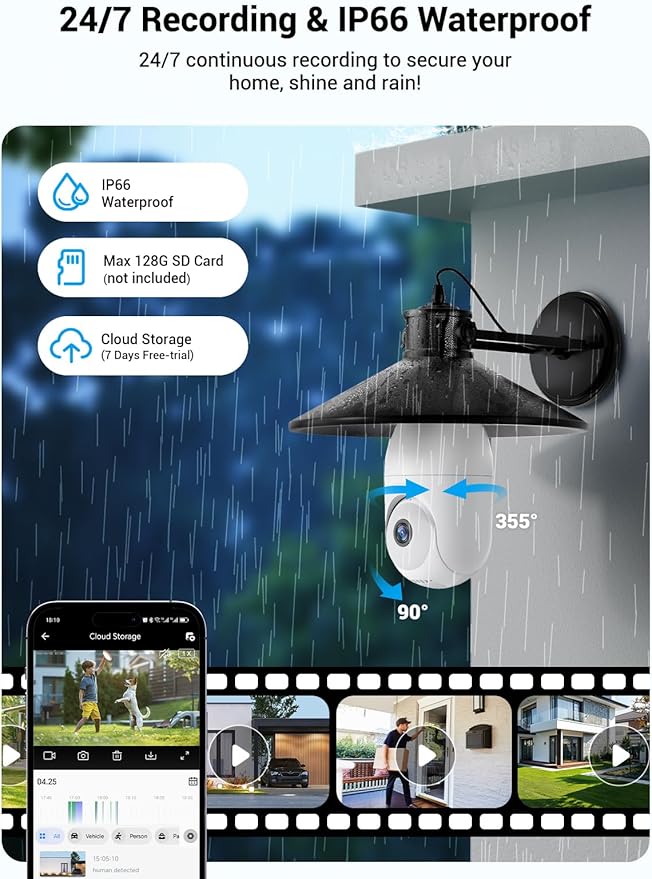 Light Bulb Security Camera Wireless Outdoor Indoor, 5G&2.4G WiFi Security - Image 6