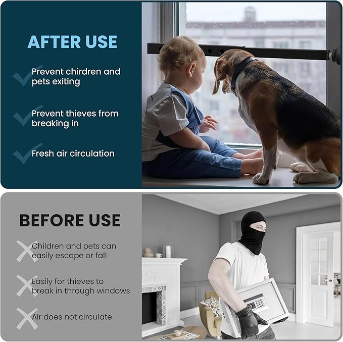 Gadgetzan 1 Pack Window Security Bars Adjustable 11"-18", Portable Short - Image 5