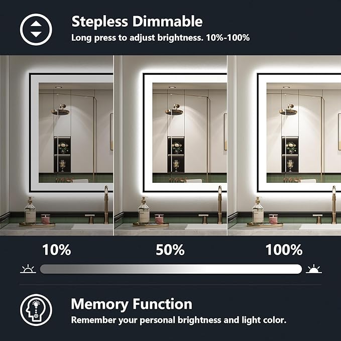 YEELAIT 24x30 Inch LED Bathroom Mirror - Image 4