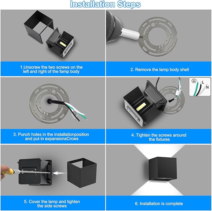 ledmo LED Up and Down Outdoor Wall Lights 20W Anti-Rust Adjustable Modern Wall - Image 9