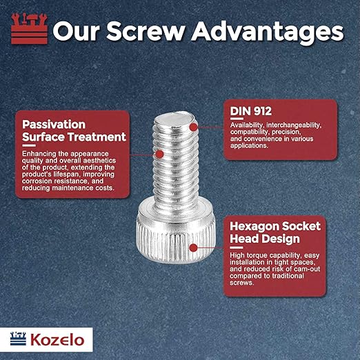 Kozelo 100pcs Socket Head Cap Screws - Image 3