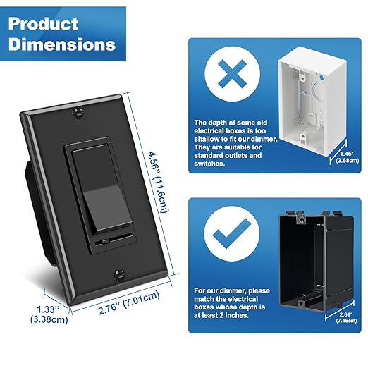 BESTTEN 10 Pack Dimmer Wall Light Switch, Compatible - Image 7