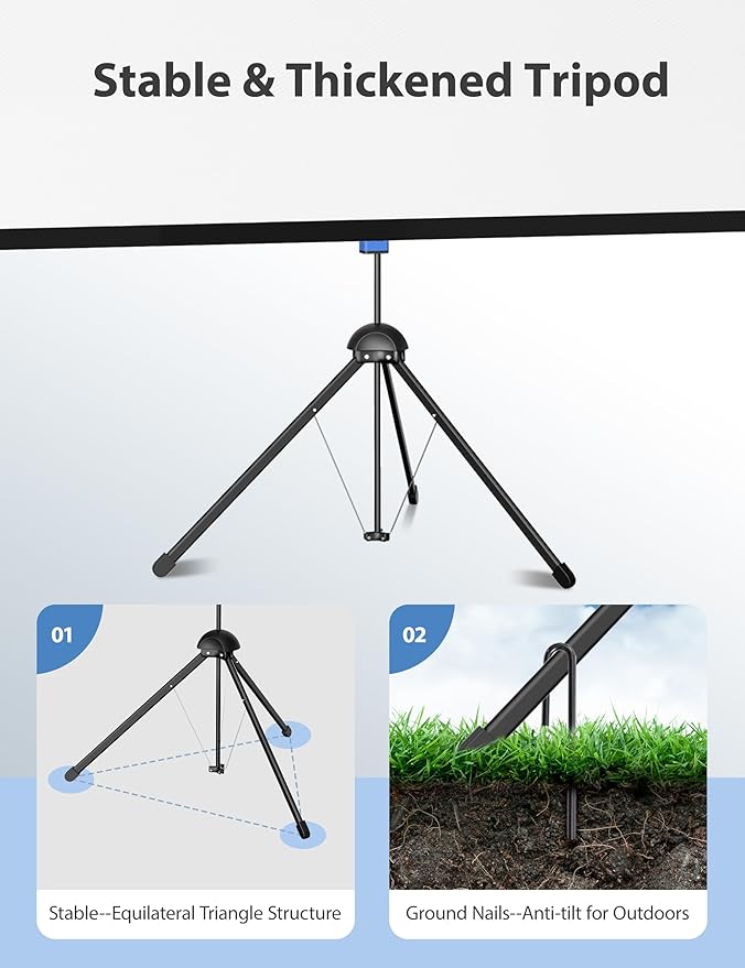 Projector Screen with Stand, Paris RHÔNE 100-inch Outdoor Indoor Projector - Image 4