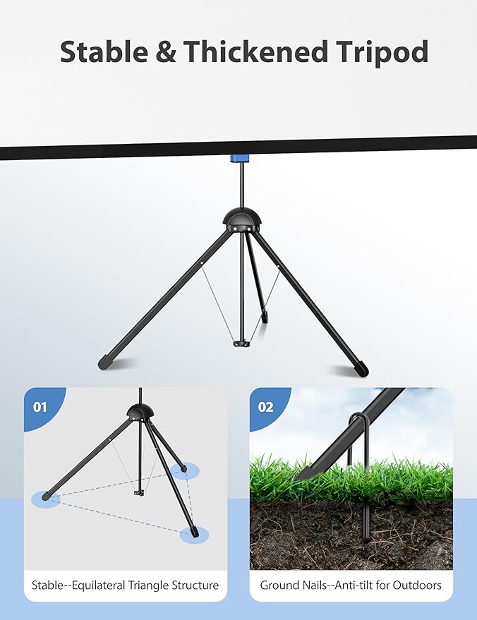 Projector Screen with Stand, Paris RHÔNE 80-inch Outdoor Indoor Projector - Image 5