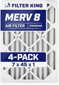 Filter King 7x45x1 Air Filter | 4-PACK | MERV 8 HVAC Pleated A/C Furnace by FilterKing