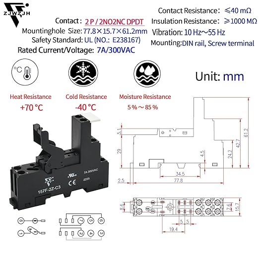 6 Pcs 8Amp Mini Relay Switch 110V 120V AC - Image 4