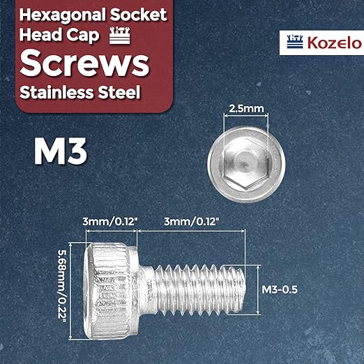 Kozelo 50pcs Socket Head Cap Screws - Image 2