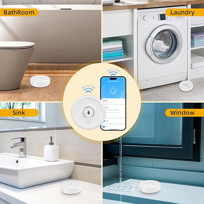 Douevo 5 Pack WiFi Water Leak Sensor, 100 dB Water Alarm Leak Detector - Image 8