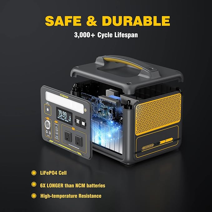 VTOMAN Jump 600X Portable Power Station 600W, 299Wh Solar Generator LiFePO4 - Image 4