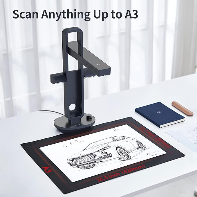 CZUR Aura Pro Book & Document Scanner, Capture A3 & A4, Auto-Flatten & Deskew - Image 6