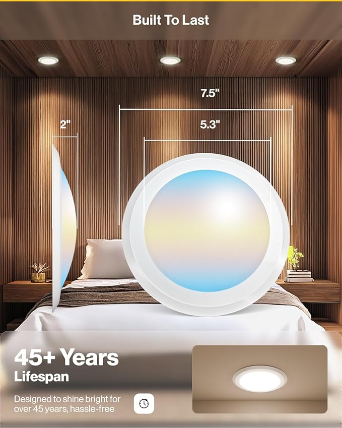 Sunco 96 Pack LED Disc Lights Ceiling 6 Inch, Flush Mount Disk Light, Recessed - Image 6