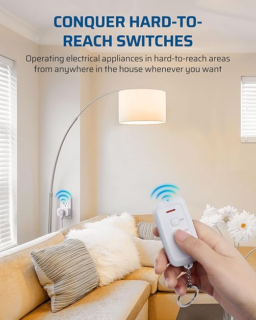DEWENWILS Indoor Remote Control Outlet, Wireless Remote Light Switch, No - Image 2