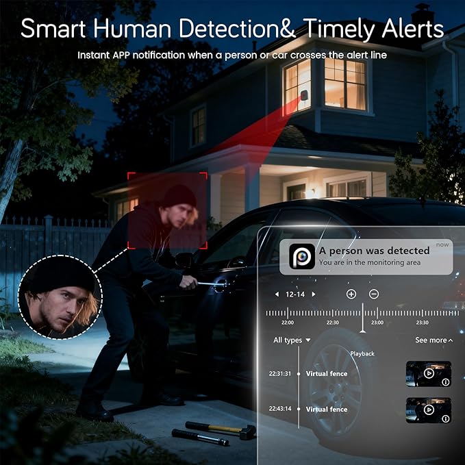 abetap 5MP 3K Window Camera, Enhanced Color Night Vision, Strong Magnetic Mount - Image 5