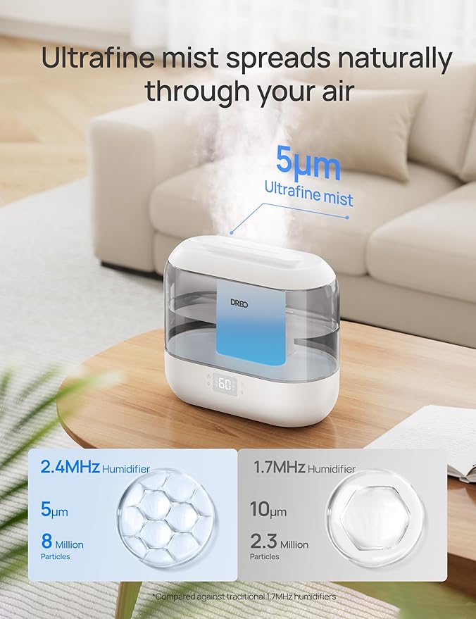 DREO Smart Humidifiers for Bedroom, Top Fill 4L Supersized Humidifier Large Room - Image 5