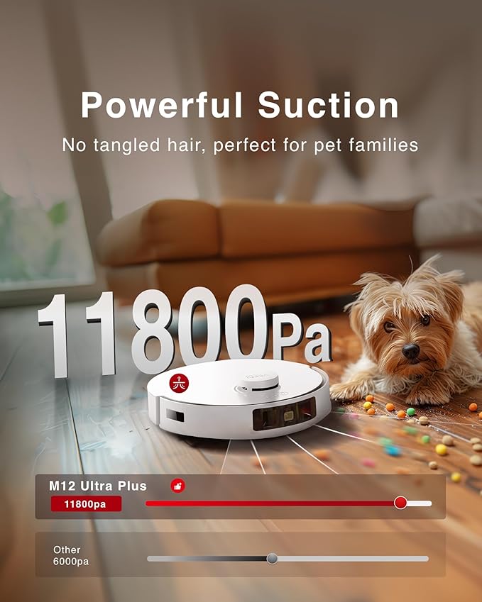 Yeedi M12 Ultra Plus Robot Vacuum & Mop – White Upgraded Version | 11800Pa - Image 3