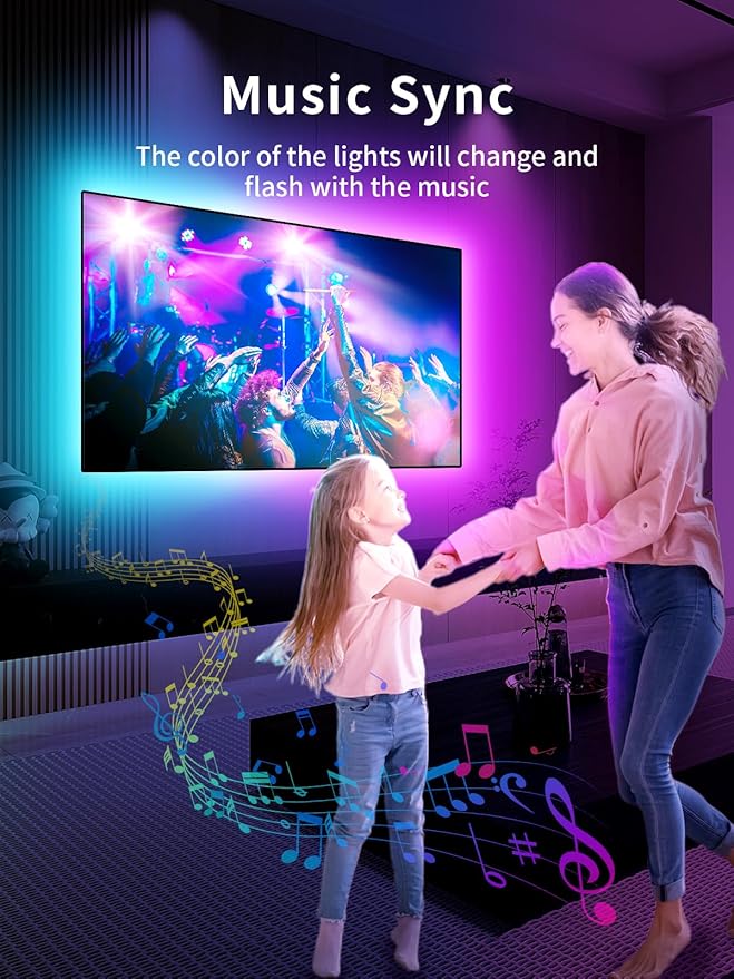 KANTUTOE LED Lights for TV, 19.68ft LED Backlights for 65-80in TV, RGB TV - Image 5