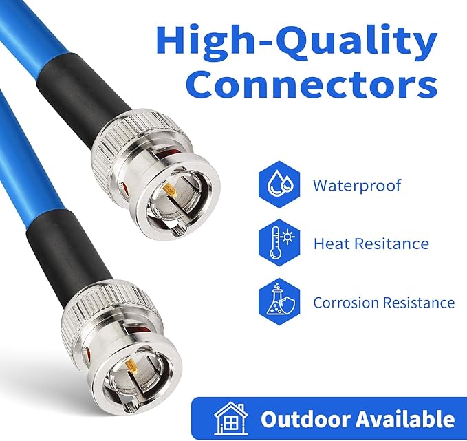 Superbat BNC SDI Cable 6ft, 3G/6G/12G 75 Ohm BNC Male Cable Supports - Image 2
