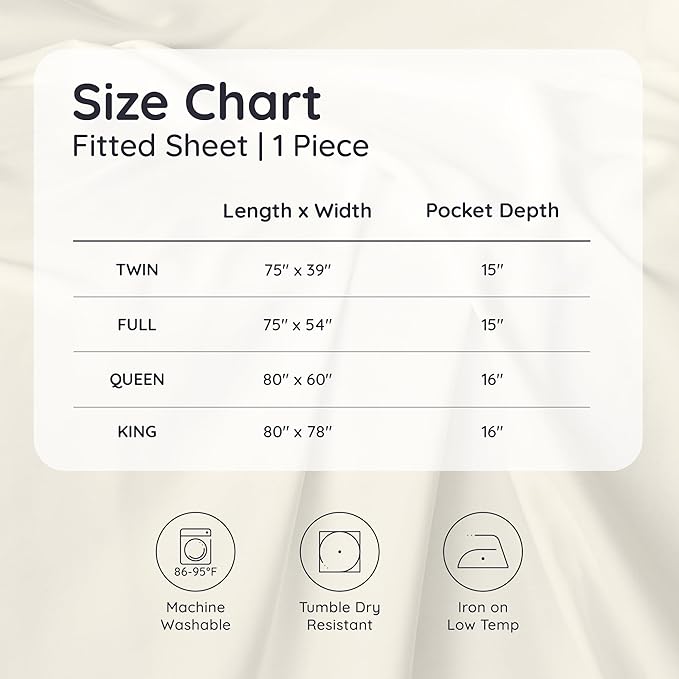 Bambaw 100% Viscose Derived from Bamboo Fitted Sheet Twin Size, Cooling Fitted - Image 8