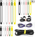 CozyNestMo Silicone Cable Ties Reusable, Elastic Wire Organizer Ties, by CozyNestMo