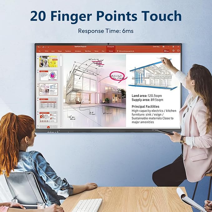 YIXZSWD Smart Board, 75 Inch Interactive Whiteboard 4K Touchscreen Built in - Image 6