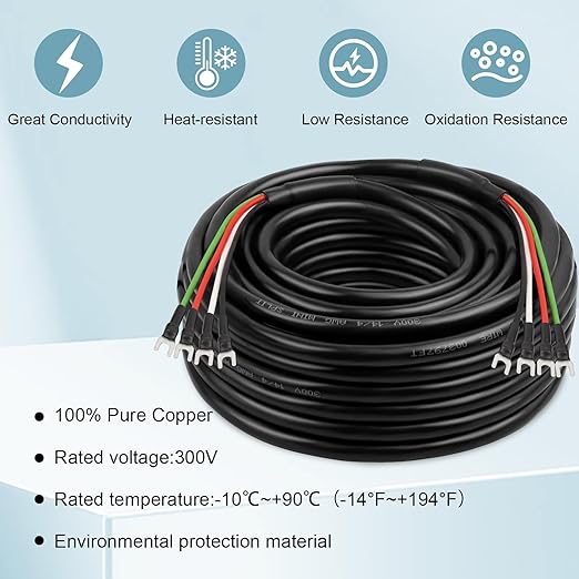 MOOKEERF 14/4 AWG Mini-Split Cable - 25FT 14 AWG 4 Conductor Control Cable 300V - Image 3