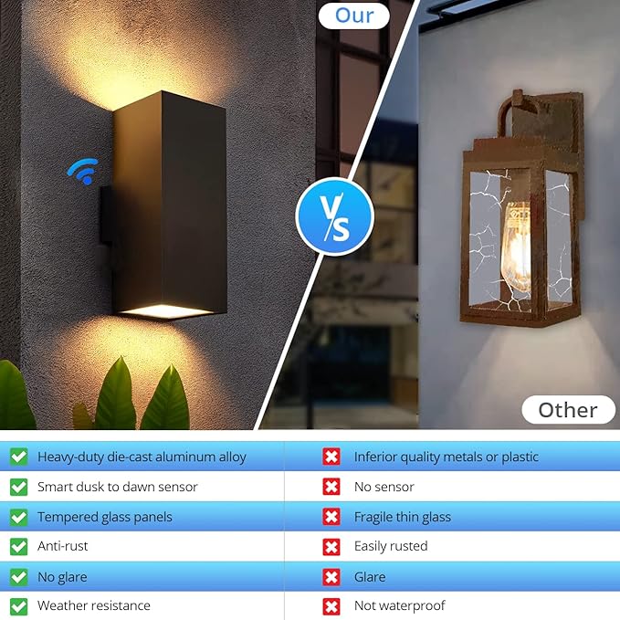 wowlite Modern Up Down Wall Lights Outdoor - Image 4