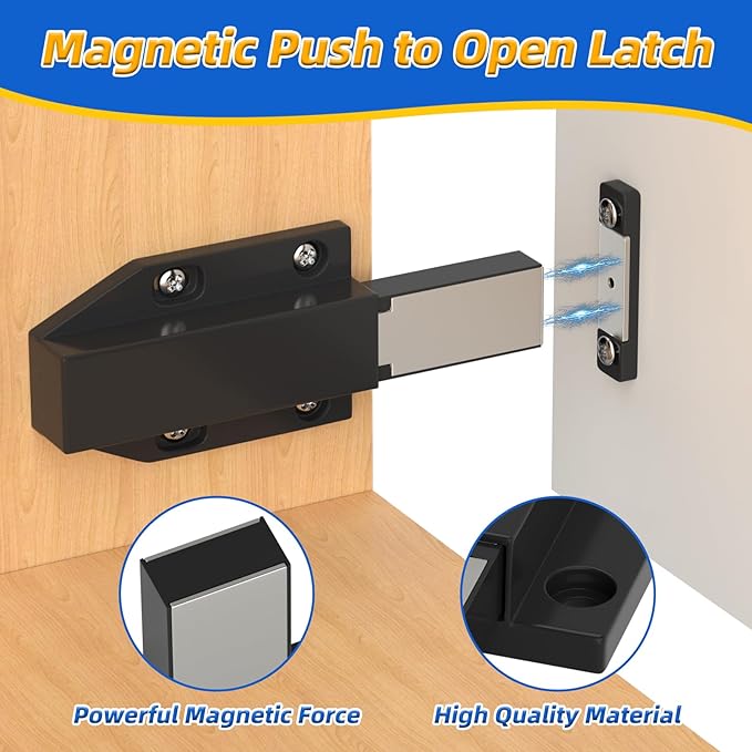 Jiayi Push to Open Magnetic Door Latch Cabinet Hardware Heavy Duty Push Magnets - Image 2