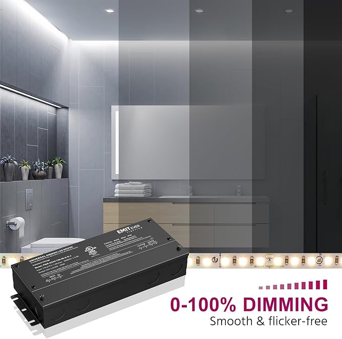 EMITEVER Dimmable Led Driver, 2 Packs 150W AC 110V-277V to DC 24V Transformer - Image 6