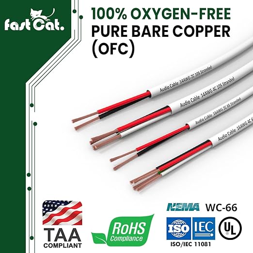 fast Cat. Speaker Wire 16 Guage 4C, UL Listed & CMR/CL3R-FT4 Rated - Image 3