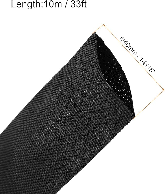 MECCANIXITY Braided Cable Sleeves Heat Shrinkable Fabric Sleeving, 1 9/16" 33ft - Image 2