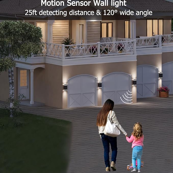 rosykite Motion Sensor Outdoor Wall Lights, Dusk to Dawn Exterior Light Fixtures - Image 5