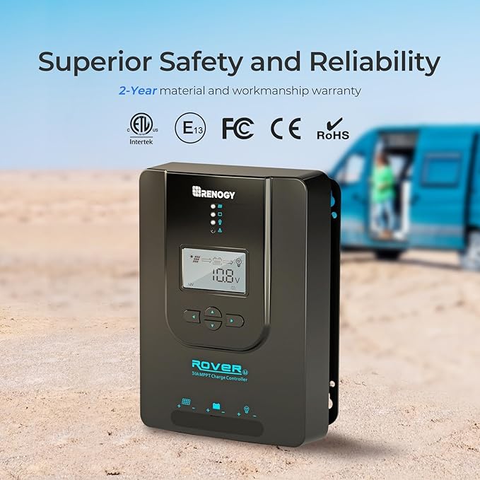 Renogy Charge Controller-Rover 30A MPPT 12V/24V Auto-Detect LCD Display | 99.9% - Image 8